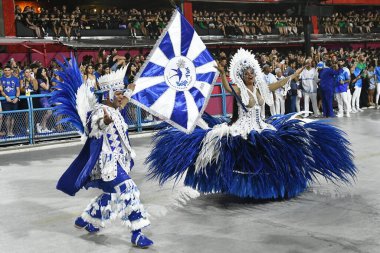 Rio de Janeiro, Brezilya, 26 Şubat 2023. Rio de Janeiro 'daki karnavalda Samba okullarının geçit töreni