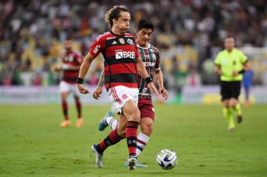 Rio de Janeiro, Brezilya, 1 Haziran 2023. Flamengo takımının futbol oyuncuları Maracan Stadyumu 'nda Copa do Brasil maçında Fluminense' e karşı oynadılar..