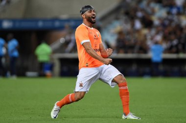 Rio de Janeiro, Brezilya, 17 Mart 2024. Maracan Stadyumu 'ndaki Carioca şampiyonasında Vasco' ya karşı oynanan maçta, Nova Iguau takımından futbolcu Albert.