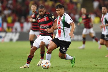 Rio de Janeiro, Brezilya, 10 Nisan 2024. Flamengo ile Filistin arasındaki futbol maçı Conmebol Libertadores 2024, Marcan Stadyumu 'nda..