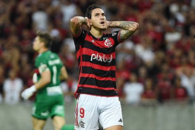 Rio de Janeiro, Brezilya, 10 Nisan 2024. Flamengo ile Filistin arasındaki futbol maçı Conmebol Libertadores 2024, Marcan Stadyumu 'nda..