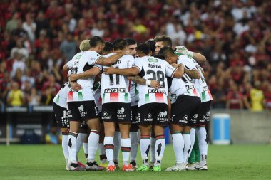 Rio de Janeiro, Brezilya, 10 Nisan 2024. Flamengo ile Filistin arasındaki futbol maçı Conmebol Libertadores 2024, Marcan Stadyumu 'nda..