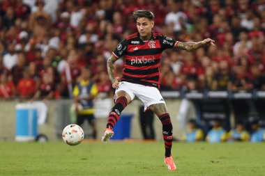 Rio de Janeiro, Brezilya, 10 Nisan 2024. Flamengo ile Filistin arasındaki futbol maçı Conmebol Libertadores 2024, Marcan Stadyumu 'nda..