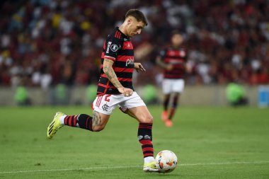 Rio de Janeiro, Brezilya, 10 Nisan 2024. Flamengo ile Filistin arasındaki futbol maçı Conmebol Libertadores 2024, Marcan Stadyumu 'nda..