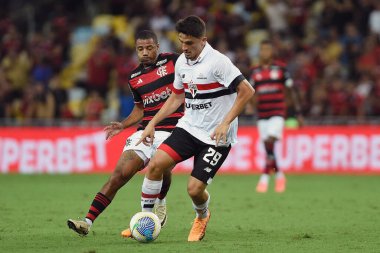 Rio de Janeiro, Brezilya, 17 Nisan 2024. 2024 Brezilya Şampiyonası için Flamengo X So Paulo ile Maracan Stadyumu 'nda oynanan maç..