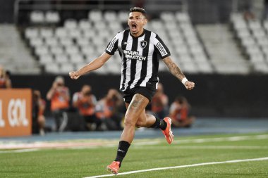 Rio de Janeiro, Brezilya, 21 Nisan 2024, Botafogo futbolcusu Tiquinho Soares, Botafogo Juventude ile Engenhao Stadyumu arasında oynanan Brezilya Şampiyonası karşılaşmasında.