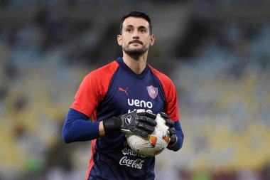 Rio de Janeiro, Brezilya, 16 Mayıs 2024. Futbol kalecisi Alexis Martin, Fluminense x Cerro Porteno arasındaki maç sırasında, Conmebol Libertadores 2024, Maracana Stadyumu 'nda.