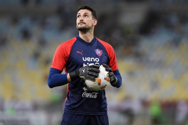 Rio de Janeiro, Brezilya, 16 Mayıs 2024. Futbol kalecisi Alexis Martin, Fluminense x Cerro Porteno arasındaki maç sırasında, Conmebol Libertadores 2024, Maracana Stadyumu 'nda.