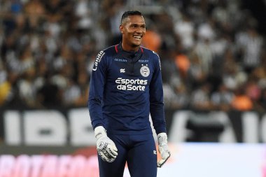 Rio de Janeiro, Brezilya, 5 Mayıs 2024. Maracan Stadyumu 'nda Botafogo' ya karşı oynanan maçta Bahia takımının kalecisi..