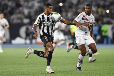 Rio de Janeiro, Brezilya, 18 Nisan 2024. Botafogo ile Fluminense arasındaki futbol maçı, Brezilya şampiyonluğu için, Nilton Santos Stadyumu 'nda.