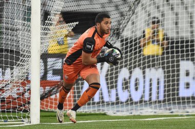 Rio de Janeiro, Brezilya, 2 Mayıs 2024. Futbol kalecisi Lucas Arcanjo, Botafogo ile Engenho Stadyumu 'nda oynanan maçta.