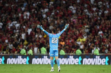 Rio de Janeiro, Brezilya, 20 Haziran 2024. Bahia takımından futbolcu Marcos Felipe, Brezilya 'nın Maracan Stadyumu' nda oynanan Flamengo-Bahia maçında....