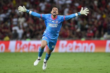 Rio de Janeiro, Brezilya, 20 Haziran 2024. Bahia takımından futbolcu Marcos Felipe, Brezilya 'nın Maracan Stadyumu' nda oynanan Flamengo-Bahia maçında....