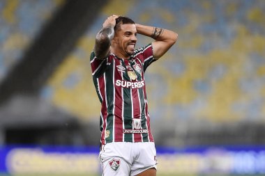 Rio de Janeiro, Brezilya, 27 Haziran 2024 Fluminense ve Vitoria takımları arasında oynanan futbol maçı, Brezilya 'daki Maracana Stadyumu' nda oynanacak..
