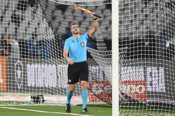 Stock image Rio de Janeiro, Brazil, June 26, 2024. Assistant referee during the football match of Botafogo vs Red Bull Bragantino, for the Brazilian Championship, at the Nilton Santos stadium.