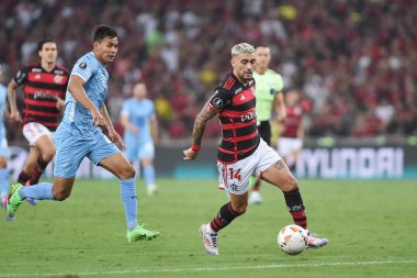 Rio de Janeiro, Brazil, August 15, 2024. Football match between Flamengo vs Bolivar, for the Copa Conmebol Libertadores, at the Maracana stadium. clipart