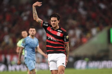 Rio de Janeiro, Brezilya, 15 Ağustos 2024. Maracana Stadyumu 'nda Copa Conmebol Libertadores adına Flamengo ve Bolivar arasında oynanan futbol maçı..