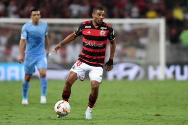 Rio de Janeiro, Brezilya, 15 Ağustos 2024. Maracana Stadyumu 'nda Copa Conmebol Libertadores adına Flamengo ve Bolivar arasında oynanan futbol maçı..