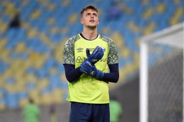 Rio de Janeiro, Brezilya, 21 Ağustos 2024. Grmio takımının kalecisi Thiago Beltrame, Maracana Stadyumu 'nda Copa Conmebol Libertadores adına oynanan Fluminense maçında....