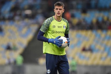 Rio de Janeiro, Brezilya, 21 Ağustos 2024. Grmio takımının kalecisi Thiago Beltrame, Maracana Stadyumu 'nda Copa Conmebol Libertadores adına oynanan Fluminense maçında....