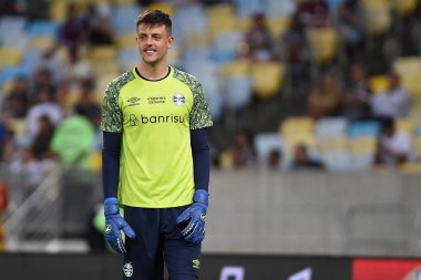 Rio de Janeiro, Brezilya, 21 Ağustos 2024. Grmio takımının kalecisi Thiago Beltrame, Maracana Stadyumu 'nda Copa Conmebol Libertadores adına oynanan Fluminense maçında....