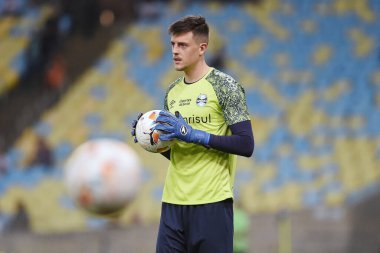 Rio de Janeiro, Brezilya, 21 Ağustos 2024. Grmio takımının kalecisi Thiago Beltrame, Maracana Stadyumu 'nda Copa Conmebol Libertadores adına oynanan Fluminense maçında....