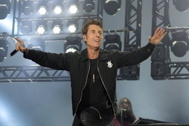 Rio de Janeiro, Brezilya, 3 Ekim 2019. Rio 'daki Rock konserinde Capital Inicial rock grubunun solisti Dinho Ouro Preto.