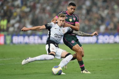 Rio de Janeiro, Brezilya, 17 Ağustos 2024. Maracan Stadyumu 'nda Brezilya Şampiyonası için Fluminense ile Korintliler arasındaki futbol maçı..