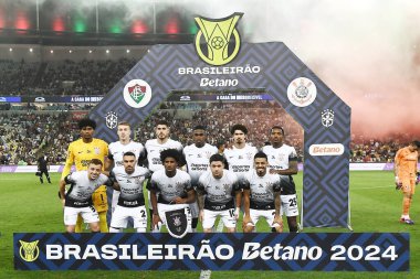 Rio de Janeiro, Brezilya, 17 Ağustos 2024. Maracan Stadyumu 'nda Brezilya Şampiyonası için Fluminense ile Korintliler arasındaki futbol maçı..