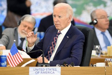 Rio de Janeiro, Brezilya, 19 Kasım 2024, Joe Biden, Birleşik Devletler Başkanı, G20 genel kurulundaki bir toplantıda.
