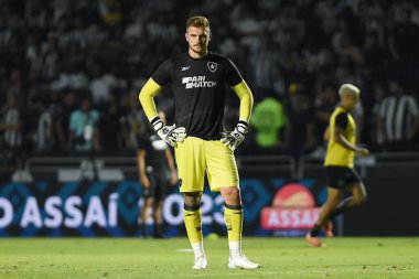 Rio de Janeiro, Brezilya, 16 Kasım 2023. Botafogo takımının kalecisi Lucas Perry, Brezilya Şampiyonası 'nda Grmio ile oynanan maçta Sao Januario Stadyumu' nda.