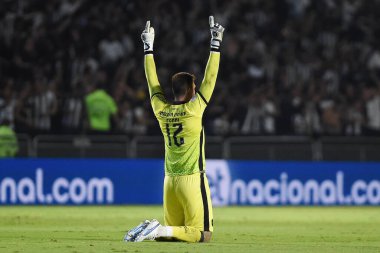 Rio de Janeiro, Brezilya, 16 Kasım 2023. Botafogo takımının kalecisi Lucas Perry, Brezilya Şampiyonası 'nda Grmio ile oynanan maçta Sao Januario Stadyumu' nda.