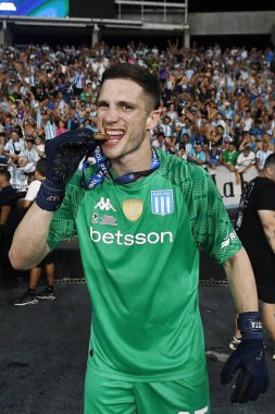 Rio de Janeiro, Brezilya, 28 Şubat 2025. 2025 Recopa finalinde Nlton Santos Stadyumu 'nda Botafogo' ya karşı oynanan maçın kalecisi Facundo Cambeses.