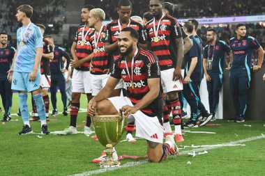 Rio de Janeiro, Brezilya, 16 Mart 2025. Flamengo takımından Juninho, Flamengo Fluminense maçında, Carioca Şampiyonası finalinde, Maracana Stadyumu 'nda..