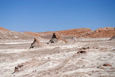 San Pedro de Atacama, Şili. Ay Vadisi 'nde, Atacama Çölü' nde kaya oluşumları..