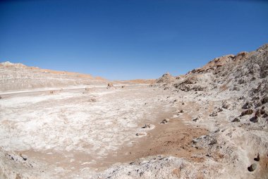 San Pedro de Atacama, Şili. Ay Vadisi 'nde, Atacama Çölü' nde kaya oluşumları..