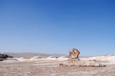 San Pedro de Atacama, Şili. Ay Vadisi 'nde, Atacama Çölü' nde kaya oluşumları..