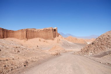 San Pedro de Atacama, Şili. Ay Vadisi 'nde, Atacama Çölü' nde kaya oluşumları..