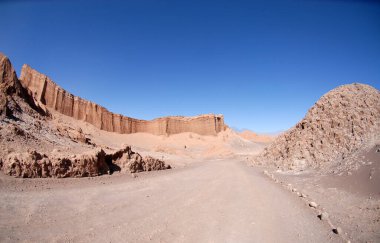 San Pedro de Atacama, Şili. Ay Vadisi 'nde, Atacama Çölü' nde kaya oluşumları..