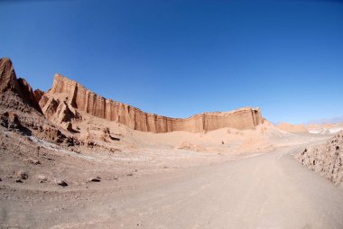 San Pedro de Atacama, Şili. Ay Vadisi 'nde, Atacama Çölü' nde kaya oluşumları..
