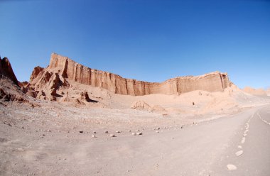 San Pedro de Atacama, Şili. Ay Vadisi 'nde, Atacama Çölü' nde kaya oluşumları..