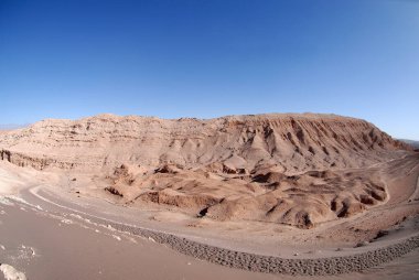 San Pedro de Atacama, Şili. Ay Vadisi 'nde, Atacama Çölü' nde kaya oluşumları..