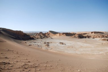 San Pedro de Atacama, Şili. Ay Vadisi 'nde, Atacama Çölü' nde kaya oluşumları..
