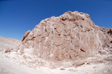 San Pedro de Atacama, Şili. Ay Vadisi 'nde, Atacama Çölü' nde kaya oluşumları..