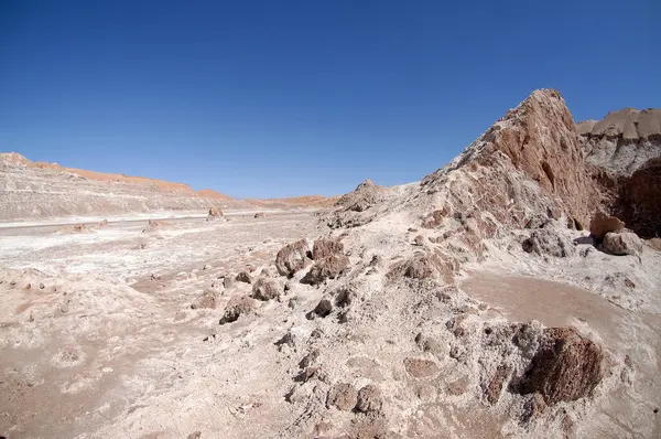 San Pedro de Atacama, Şili. Ay Vadisi 'nde, Atacama Çölü' nde kaya oluşumları..