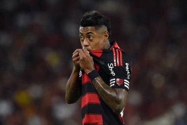 Rio de Janeiro, Brezilya, 25 Ağustos 2025. Maracan Stadyumu 'nda oynanan Brezilya Şampiyonası' nda Flamengo ve Vitria takımları arasında oynanan futbol maçı.