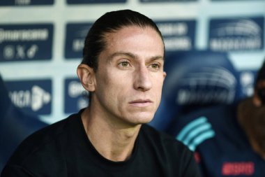 Rio de Janeiro, Brezilya, 31 Ağustos 2025. Flamengo takımının teknik direktörü Filipe Luis Grmio takımına karşı oynanan maçta Maracana Stadyumu 'nda Brezilya Şampiyonası için mücadele etti.