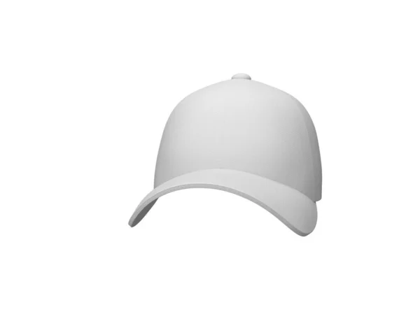 ホワイトキャップリアルな帽子3Dレンダリング隔離されたモックアップ — ストック写真