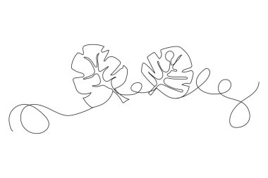 Meşe yaprağı çizgisi. Sanat eseri süsü. Bitki yaprağı işareti. Ekoloji konsepti. Vektör çizimi. Stok resmi. EPS 10.