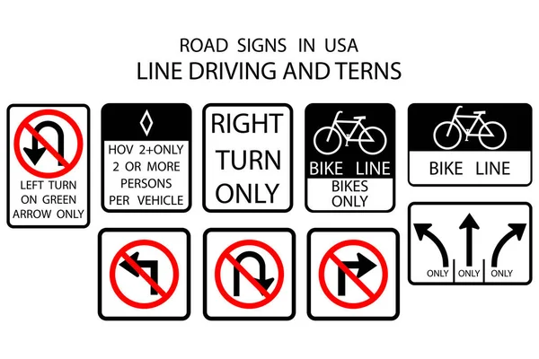 アメリカの道路標識 ベクトルイラスト ストック画像 Eps — ストックベクタ
